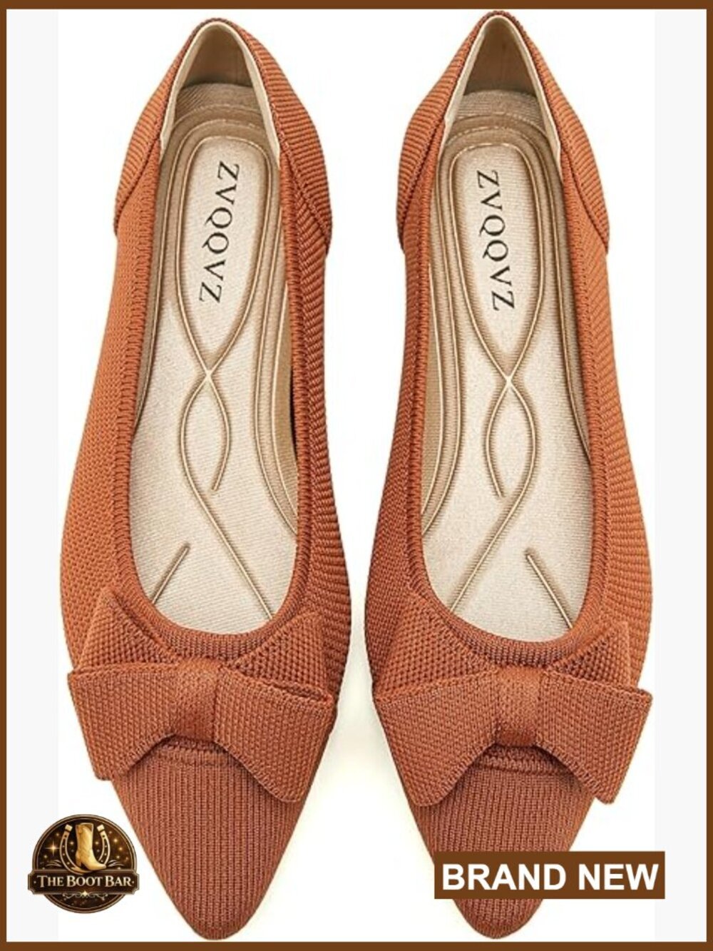 Pointed Toe Knit Mesh Ballet Flats with Bow, Comfortable Washable Dress Shoes